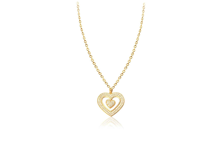 Dual Tone Plated | Heart Pendants